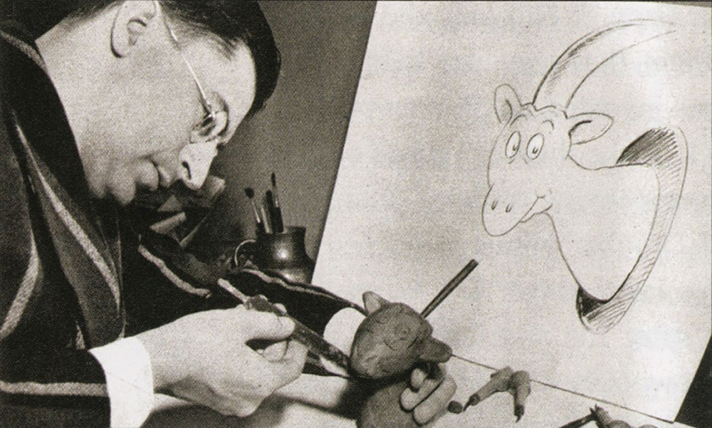 Ted "Dr. Seuss" Gisel creates original Mulberry Street Uniorn Unorthodox Taxidermy sculpture.
