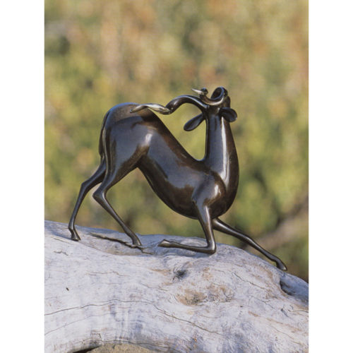 Kudu Sculpture 170 by Loet Vanderveen shown in the Silver-Brown Patina.