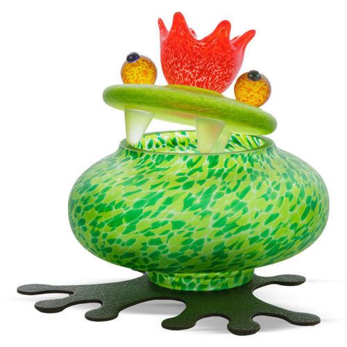 Green Glass Frog Bowl