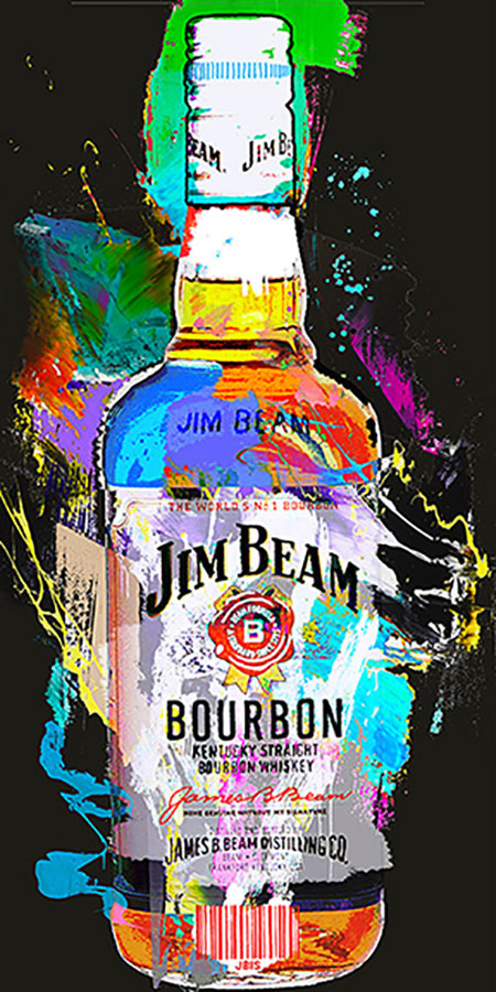 Contemporary Painting of Jim Beam Bottle