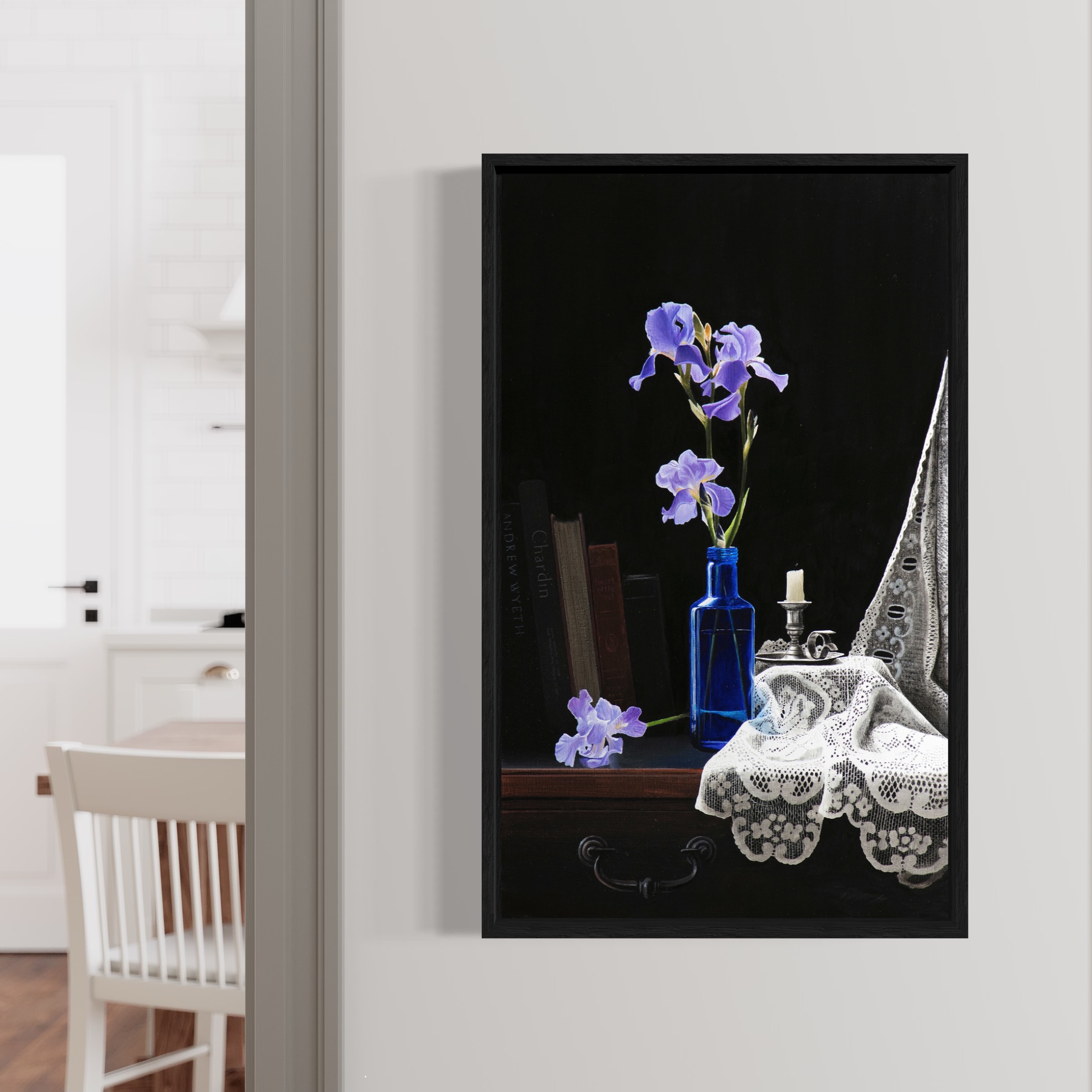 Alexander Volkov print with Digital Lavender colored Irises