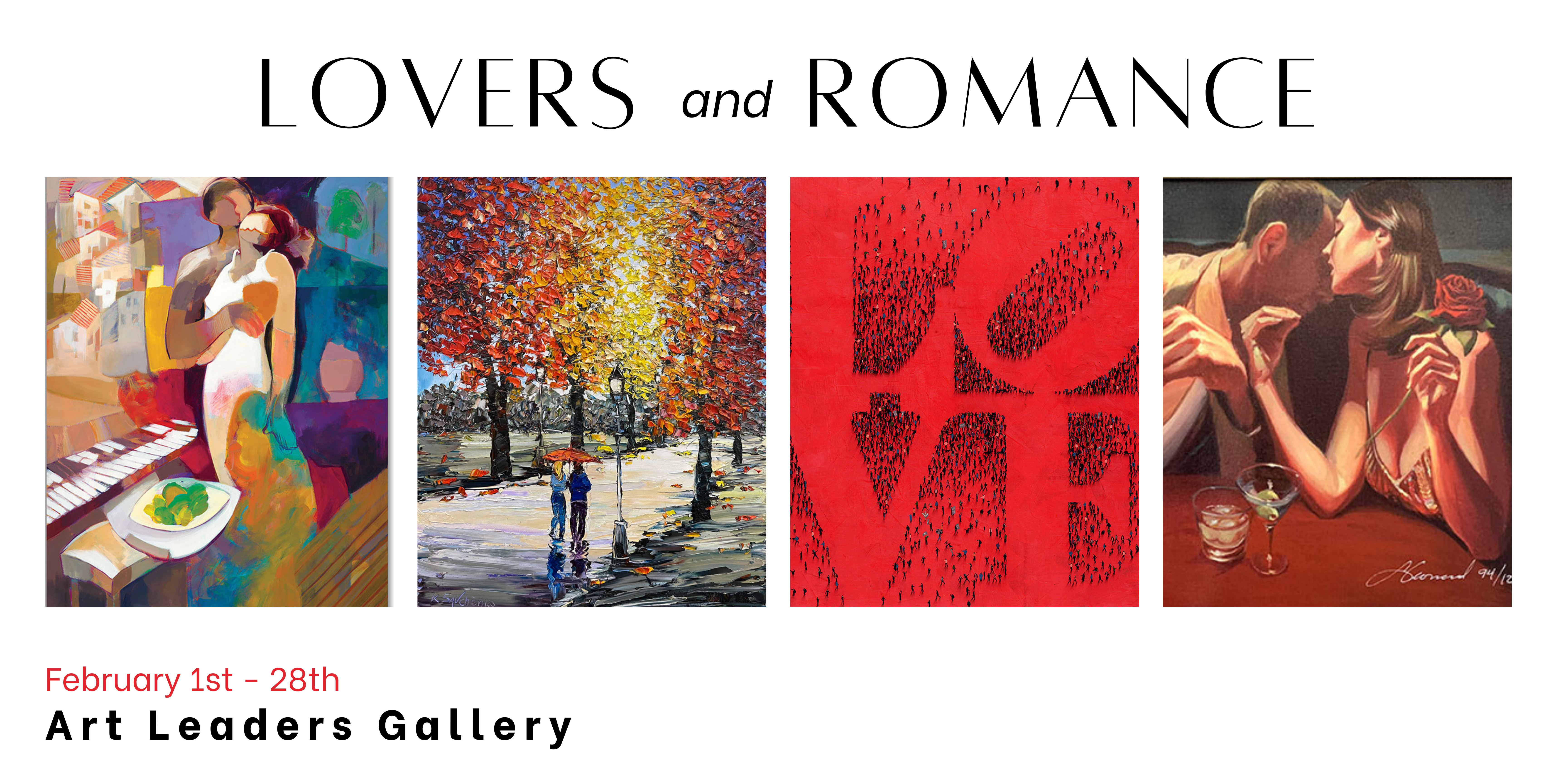 Lovers & Romance: The Fine Art of Love curated exhibition February 1-28th Hessam Abrishami, Konstantin Savchenko, Craig Alan, & Gabe Leonard